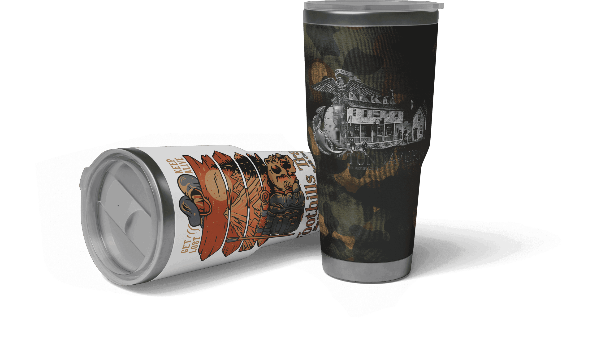 USMC Tumbler print on demand image for veteran digital marketing