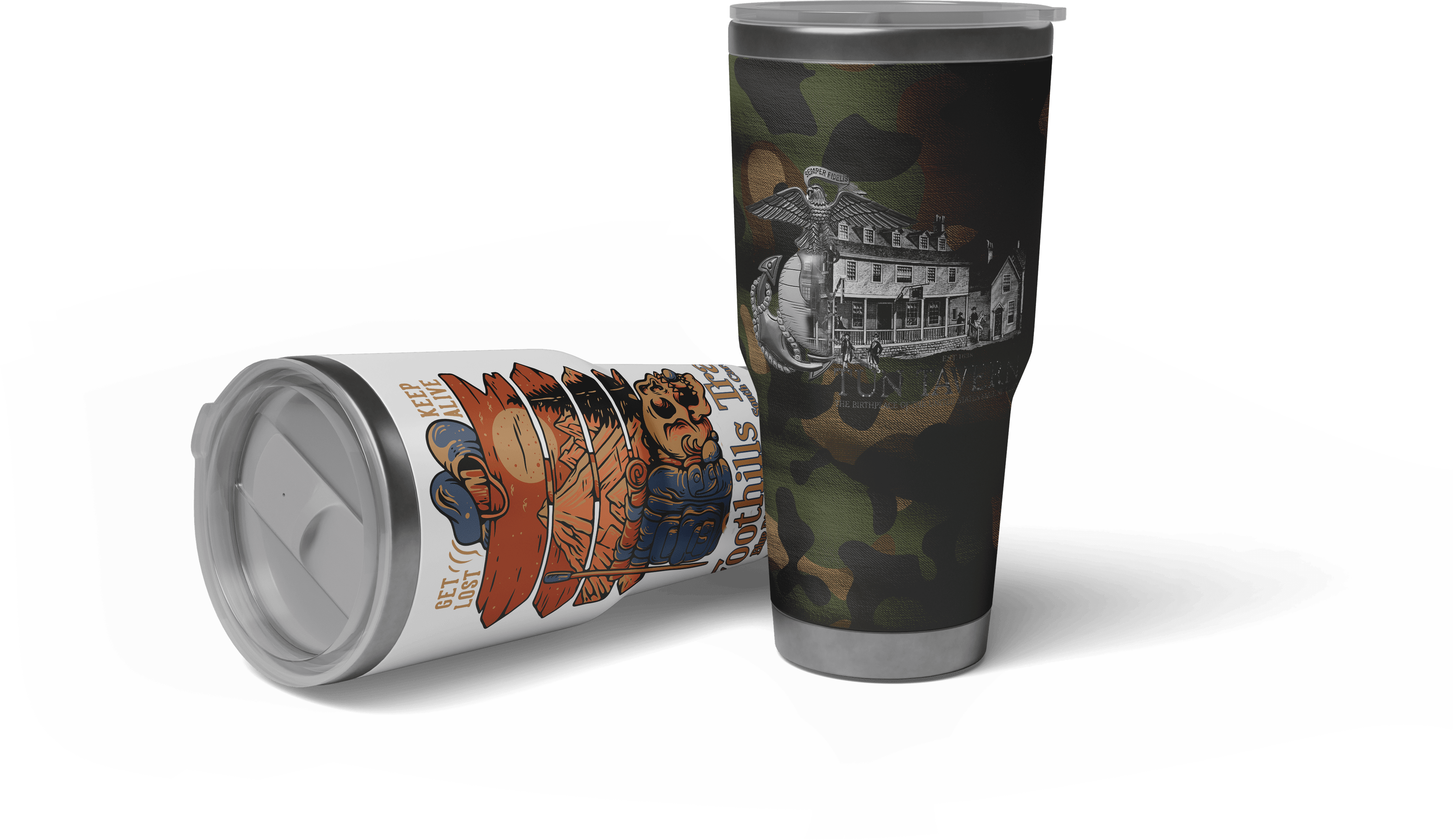 USMC Tumbler print on demand image for veteran digital marketing