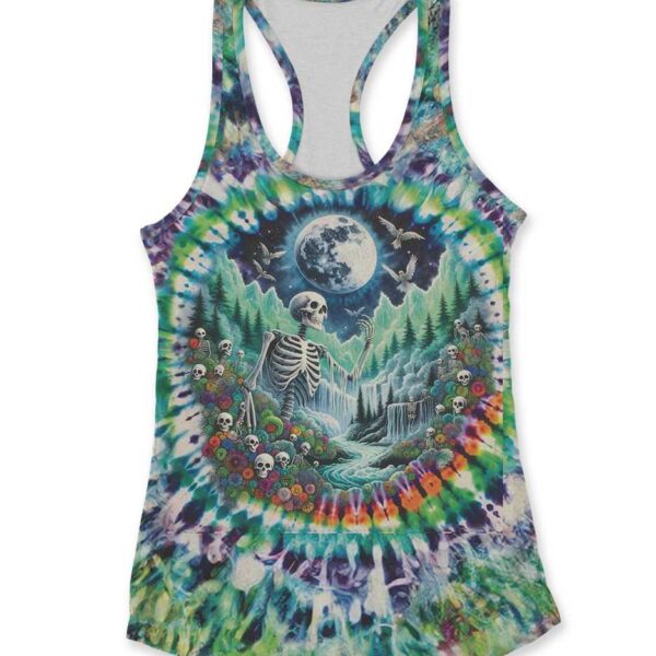 Live Free Skeleton Tank Top - Womens Racerback Tank