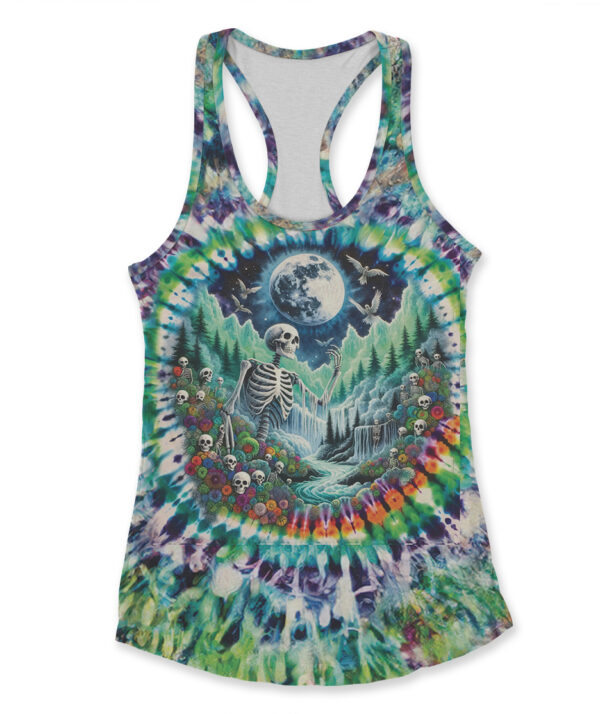 Live Free Skeleton Tank Top - Womens Racerback Tank - Image 1