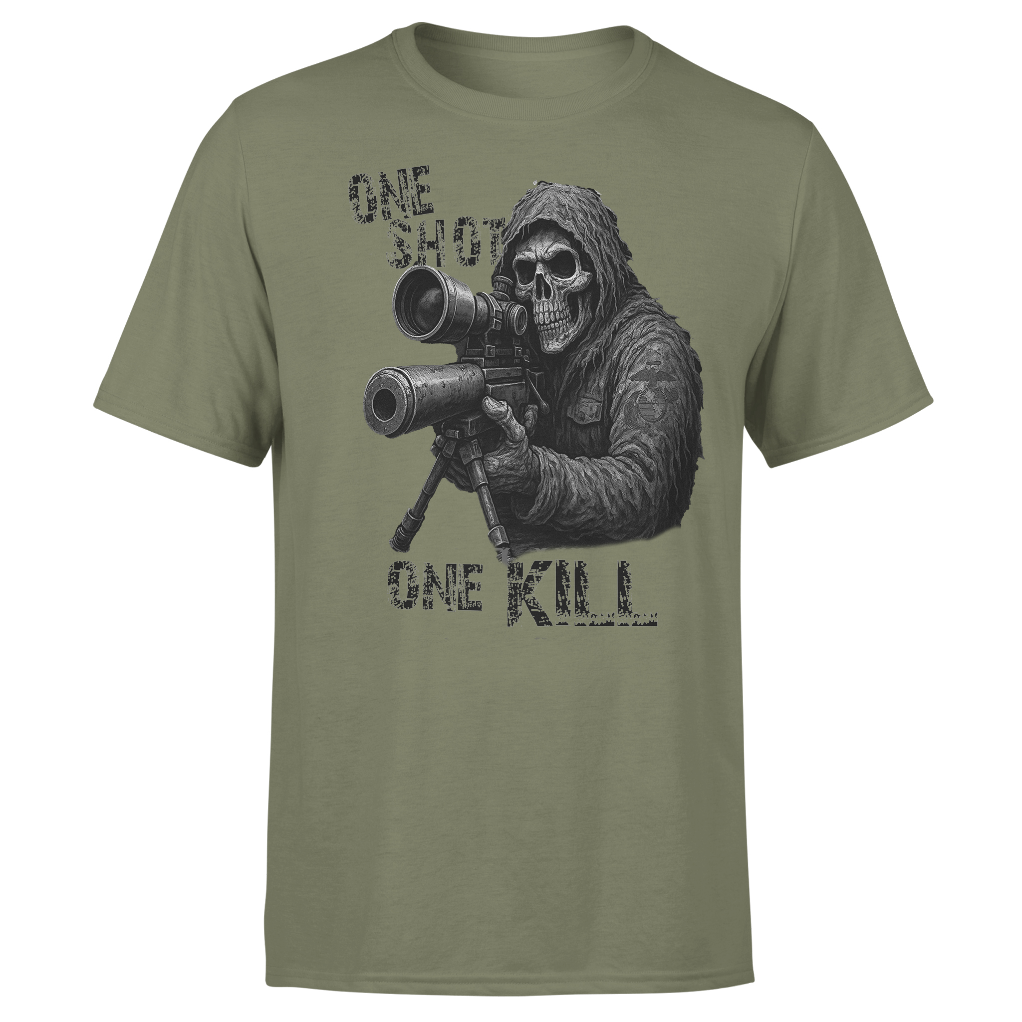 UCTNTEEMGFOLS-SEMPFI72-Front-Mockup.jpg One Shot One Kill T-Shirt | Tactical Cotton Tee | MADE IN USA - Image 1