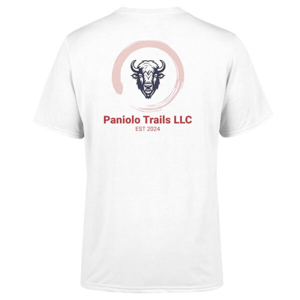 Paniolo Trails White TShirt with text logo - Cotton Tee - Unisex - Image 2