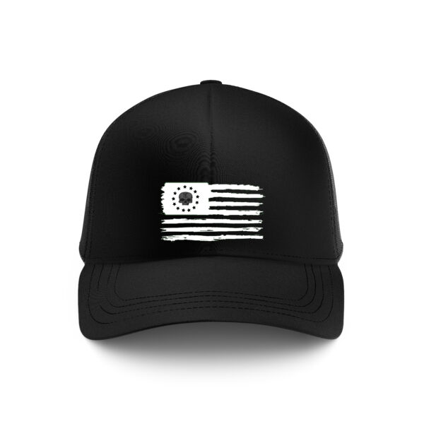 SFD SKULL FLAG - Classic Retro Trucker Hat - Image 1
