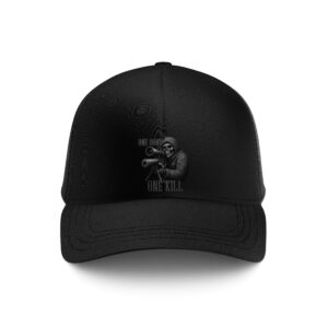 One Shot One Kill Sniper Hat – USMC Inspired Trucker Cap | Black | MADE IN USA