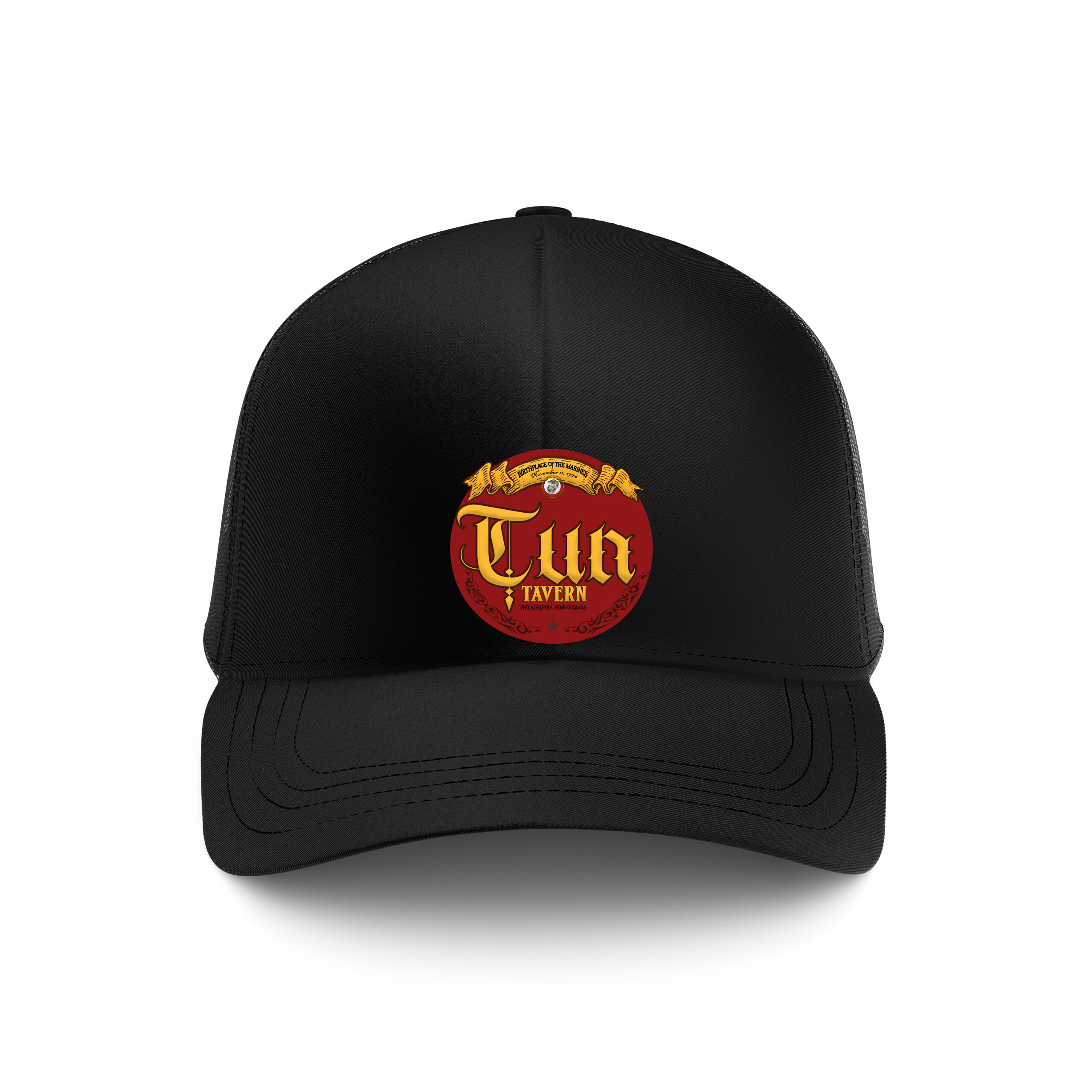 YPCRTHBKHF-SEMPFI90-Front-Mockup.jpg Tun Tavern hat - Classic Retro Trucker Hat - Image 1