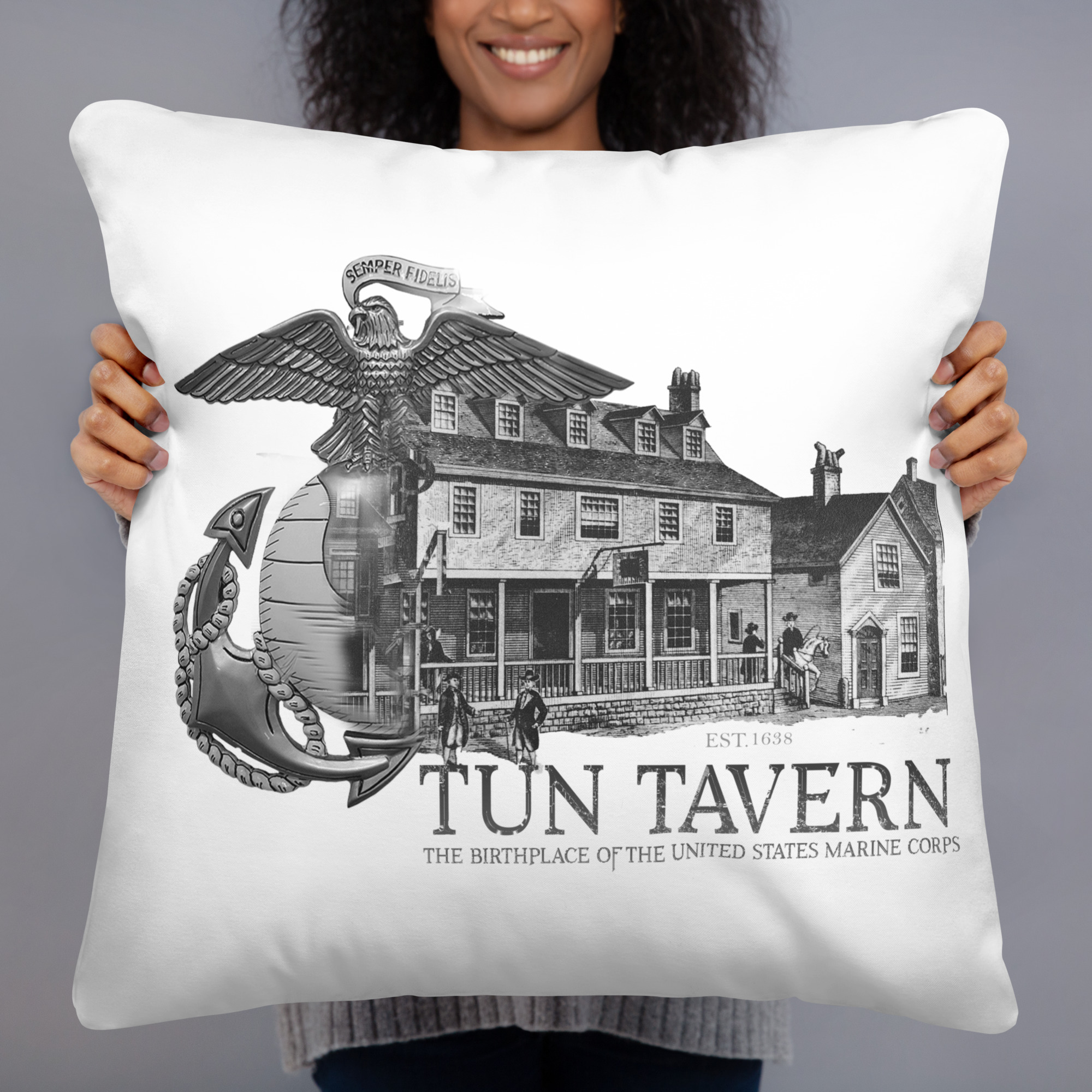 all-over-print-basic-pillow-22x22-back-690280fb8ea60.jpg Tun Tavern USMC EGA Pillow - Image 4