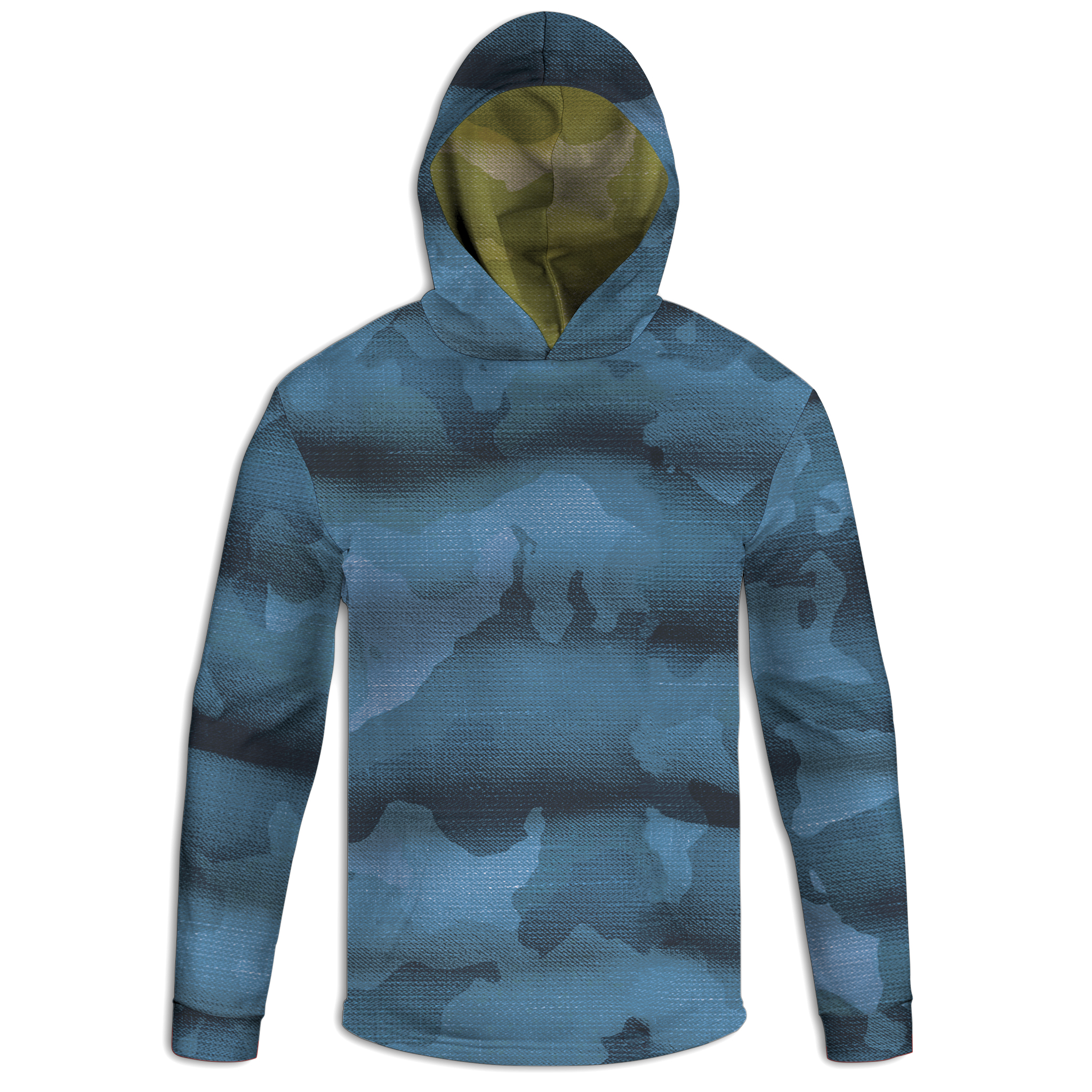 UHD-SEMPFI107-Front-Mockup.jpg Blue Recon Camo Hoodie – American-Made Tactical Performance Hoodie - Image 1