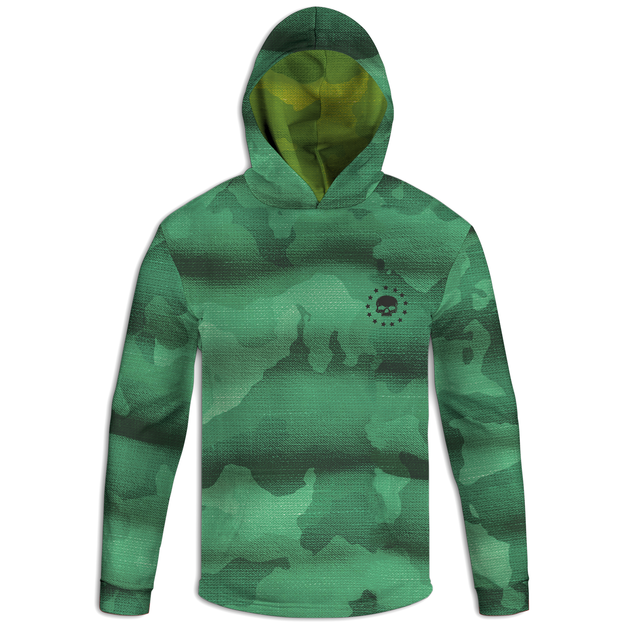 UHD-SEMPFI108-Front-Mockup.jpg Urban Jungle Green Camo Hoodie – American-Made Tactical Performance Hoodie - Image 1