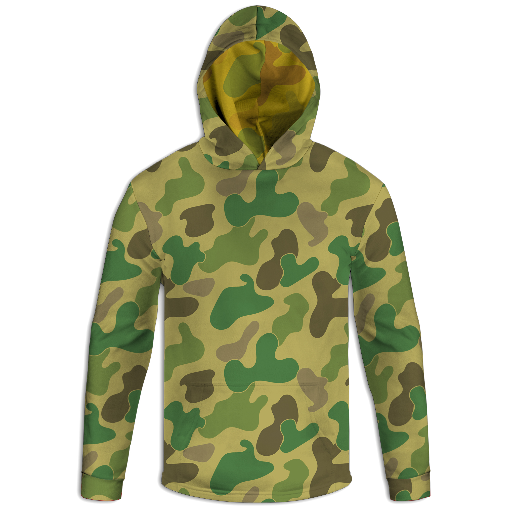 UHD-SEMPFI110-Front-Mockup.jpg Green Camo Hoodie – American-Made Tactical Performance Hoodie - Image 1