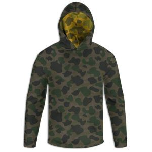 Green Woodland Camo Unisex Pullover Hoodie (Made in USA)