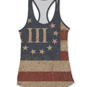 Women’s 3 Percenter Colonial Flag Racerback Tank – We The People Patriotic Tank