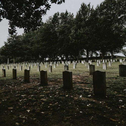 Civil war era confederate army military graveyard in Newnan, Georgia